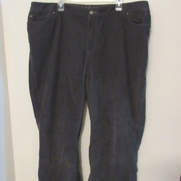 Eddie Bauer Curvy Bootcut Corduroy Jeans Women's 24W Gray Elastic Waist Comfort - Picture 1 of 8